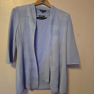 Misook Cardigan and Tank Set Light Blue S